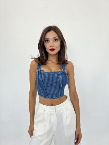 6987 KOT BLUZ-MAVİ resmi